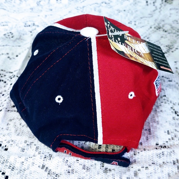 VINTAGE WITH TAGS GOD BLESS AMERICA USA AMERICAN FLAG 9/11 HAT COLOSSEUM OSFA - Picture 3 of 11